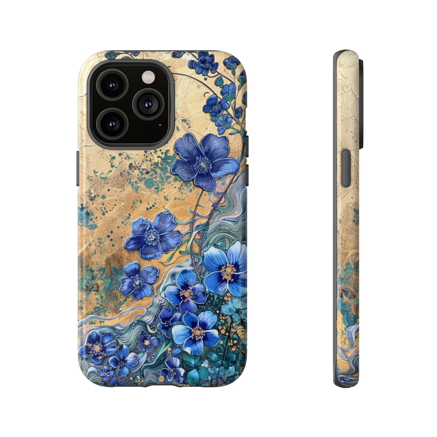 Forget Me Nots Vintage Color Splash Floral Design Phone Case