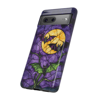 Full Moon Stained Glass Style Halloween Bats Phone Case