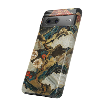 Chiyogami Stained Glass Floral Mountain Phone Case