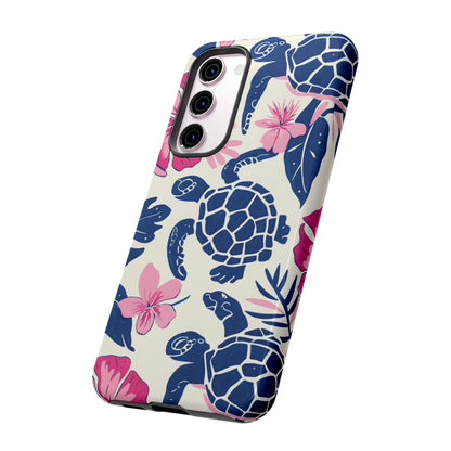 Undersea Floral Blue Sea Turtle Phone Case