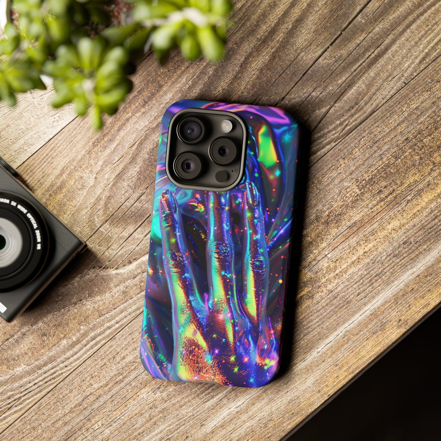 Marbled opalescent Holographic Print Phone Case