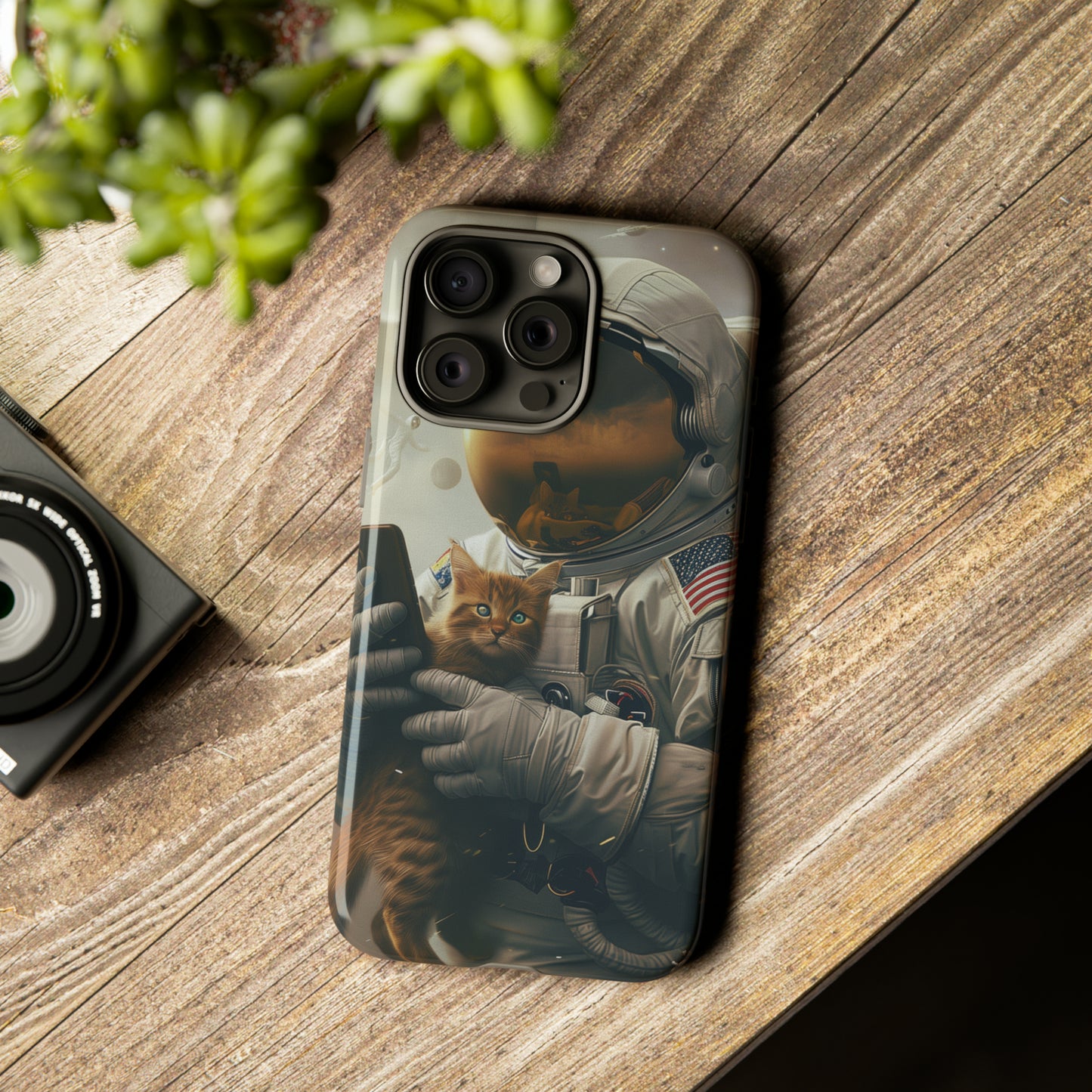 The Astronaut and the Cat Phone Case