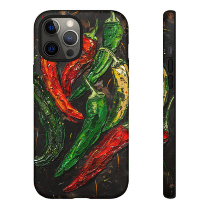 Green and Red Chili Peppers Phone Case