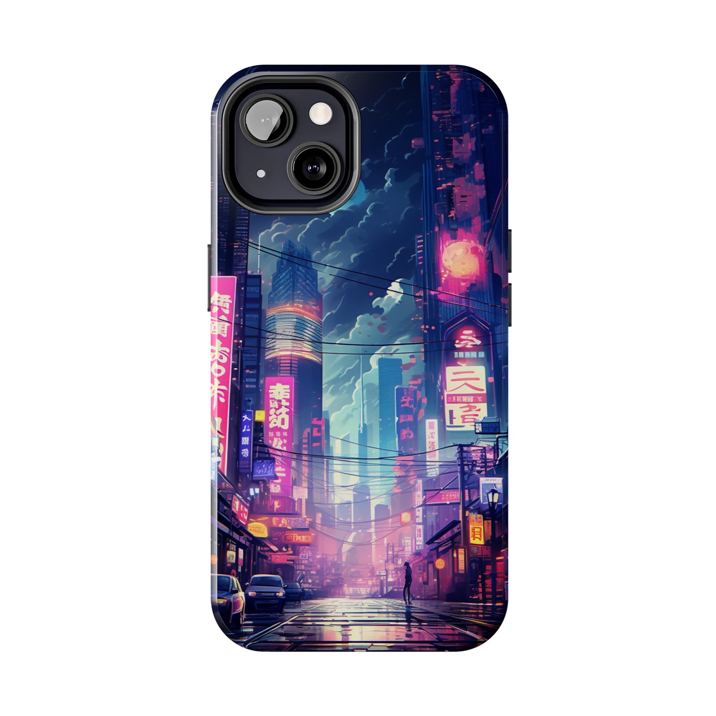 Synthwave Japanese Cyberpunk Night City iPhone Case