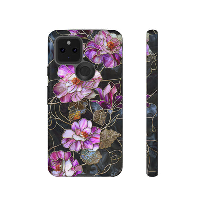 Magenta Color Floral Stained Glass Phone Case