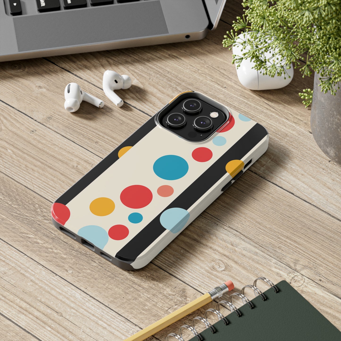 Classic Meets Creative: Abstract Polka Dots Tough Case for iPhone