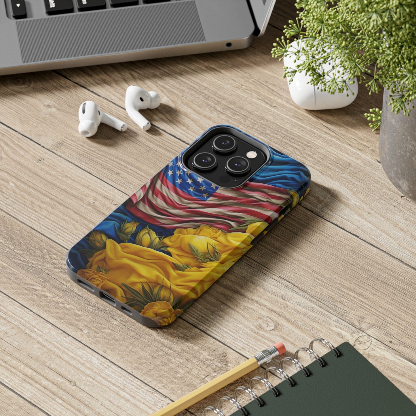 Support Ukraine Flag Phone Case | Show Your Ukrainian USA Patriotic Spirit with a Tough iPhone Case