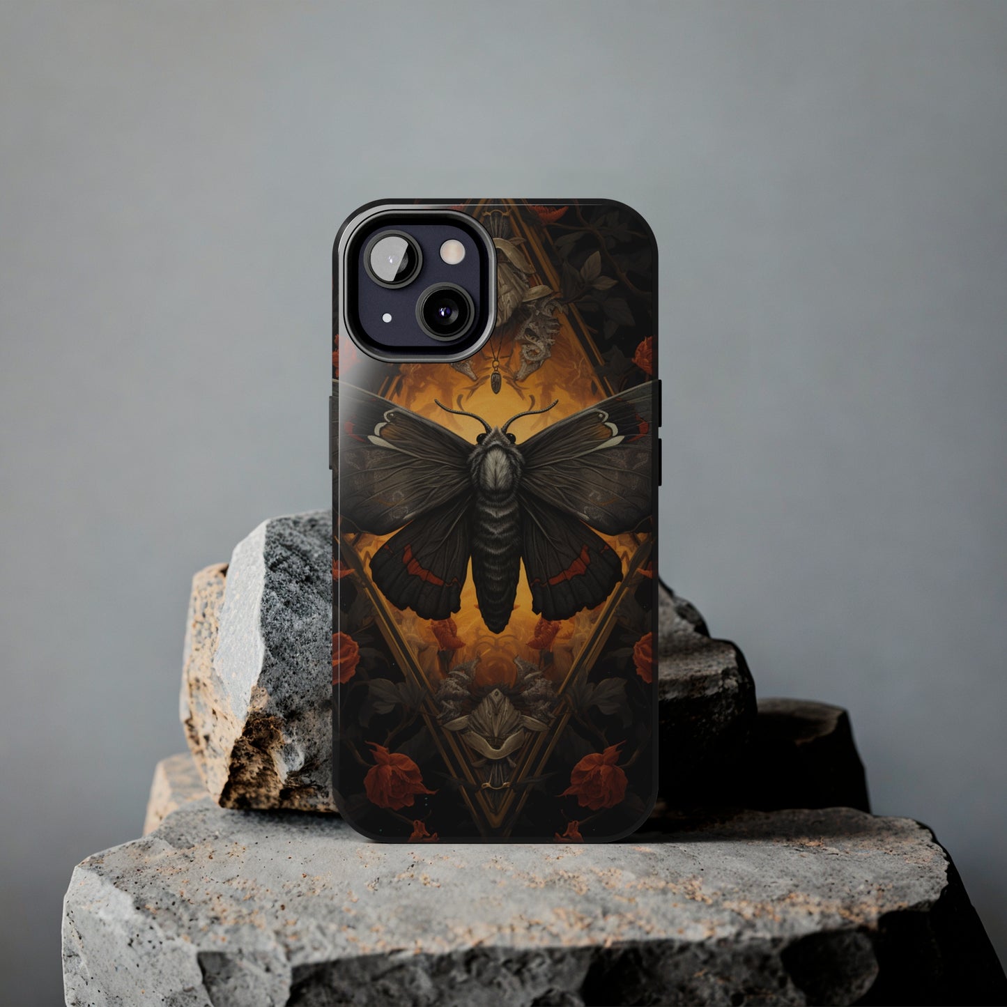 iPhone Case | Lost in Thought: Dark Academia Moth iPhone Tough Case