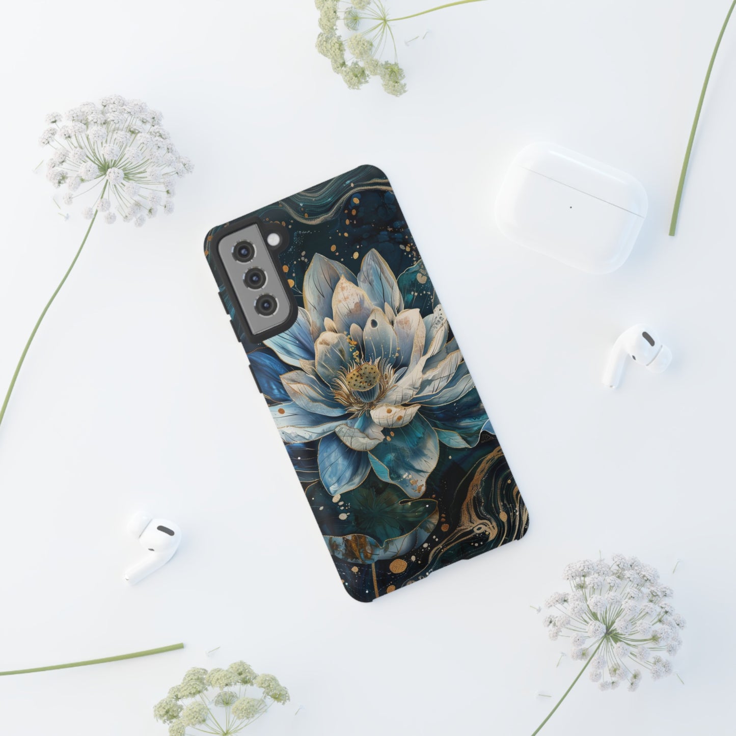 Zen Stained Glass Lotus Floral Design Phone Case