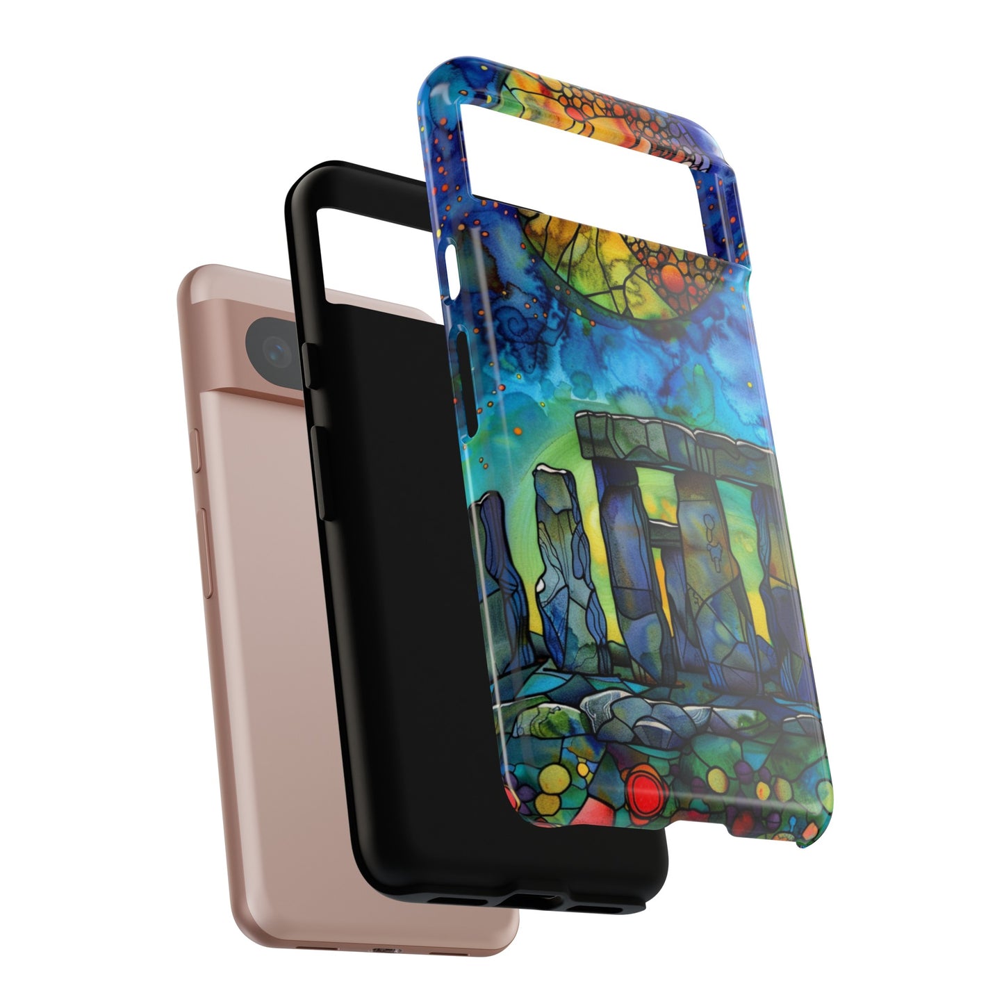 Stonehenge Neolithic Full Moon Stained Glass Watercolor Phone Cover