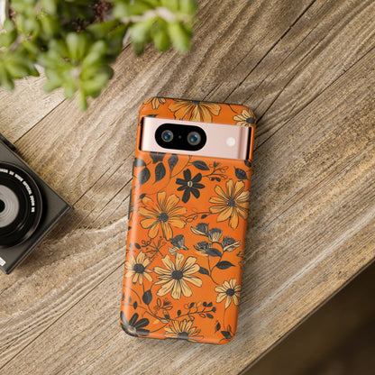 Orange Floral Phone Case Cute Summer Flower Aesthetic