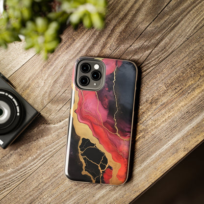 Marbled Dark Lava flow Phone Case | Embrace the Mesmerizing Multicolor Art