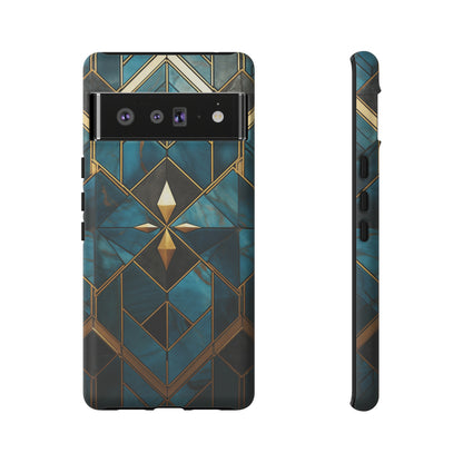 Gold and Blue Marble Mosaic Phone Case