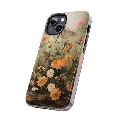 Dragonfly Floral Print iPhone Case | Nature-Inspired Elegance and Device Protection