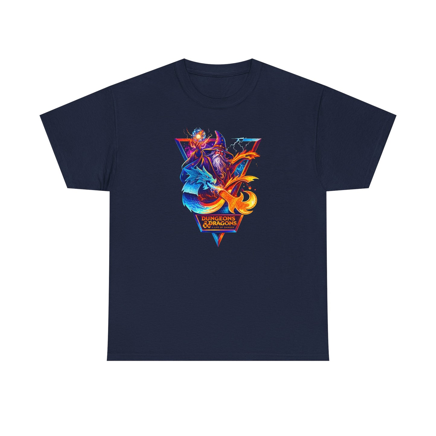 Fantasy Dungeons & Dragons Wizard and Dragon Retro Fantasy T-Shirt