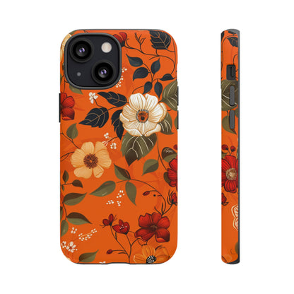 Orange Floral Phone Tough Case