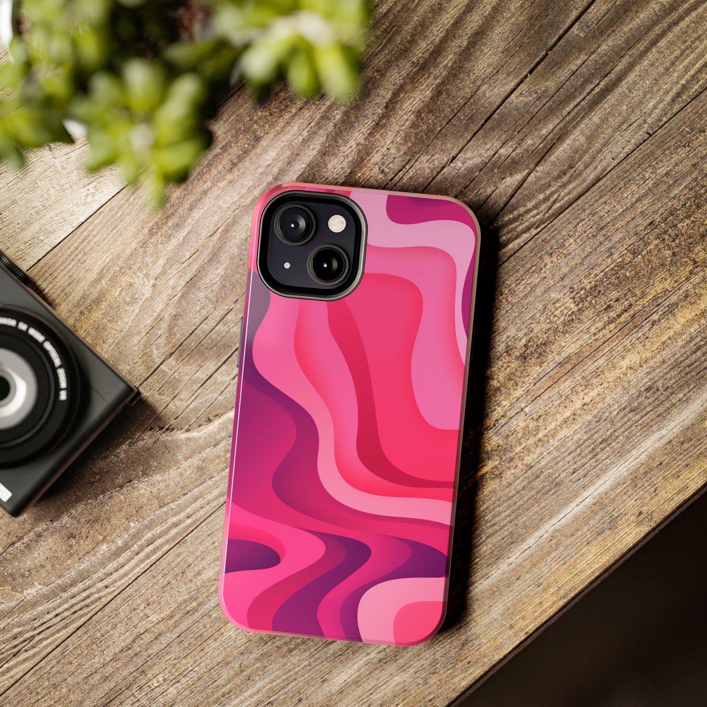 The Pink Wave iPhone Case Splash of Vibrance | Modern Art Meets Protection iPhone Tough Case