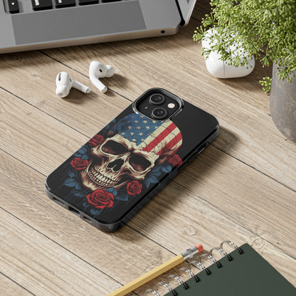 American Pride with an Edgy Spin: Skull USA Flag iPhone Case – Modern Protection Meets Patriotic Design