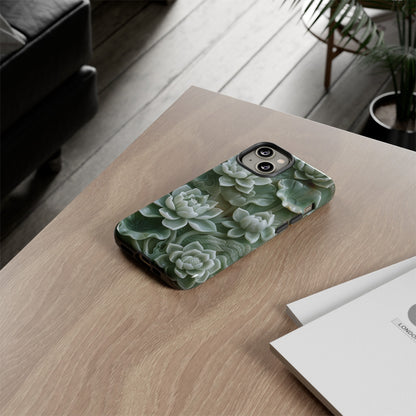 Green Jade Lotus Floral Art Phone Case