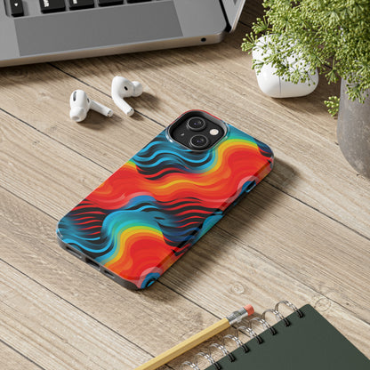 Color Splash Wave Pattern Tough iPhone Case | Embrace Vibrant Style and Reliable Protection