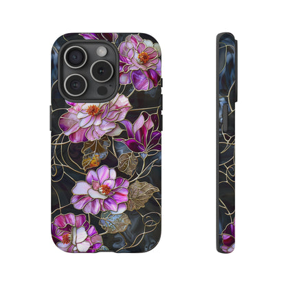 Magenta Color Floral Stained Glass Phone Case