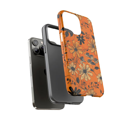 Orange Floral Phone Case Cute Summer Flower Aesthetic