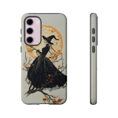 Halloween Witch Autumn iPhone Case, Embroidered Style