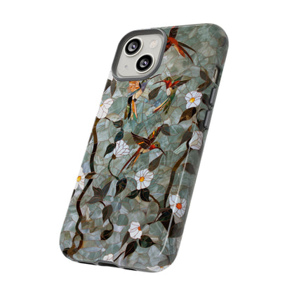 Stained Glass Hummingbirds and Flowers iPhone Case