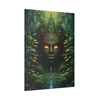 Psychedelic Art Nature Amazon Jungle Goddess Portrait | Stretched Canvas Print