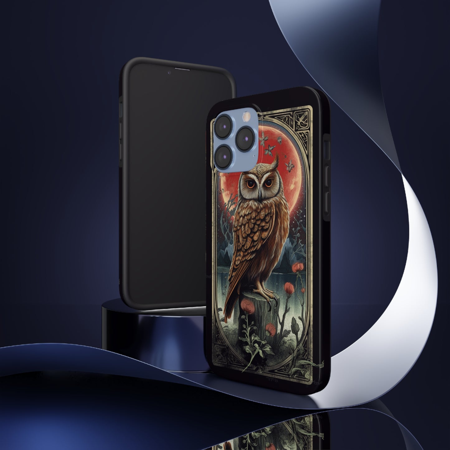 The Hermit Owl Tarot | Dark Academia Aesthetic Retro Tough iPhone Case | Embrace Mystical Vibes with Captivating Tarot Art and Reliable Protection