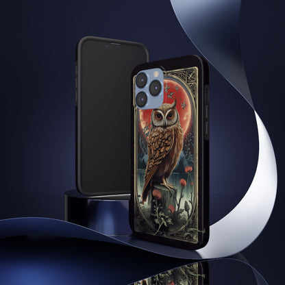 The Hermit Owl Tarot | Dark Academia Aesthetic Retro Tough iPhone Case | Embrace Mystical Vibes with Captivating Tarot Art and Reliable Protection