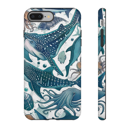 Undersea World Shark, Turtle, Manta Ray Phone Case