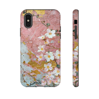 Pink Forget Me Nots Gold Floral Phone Case