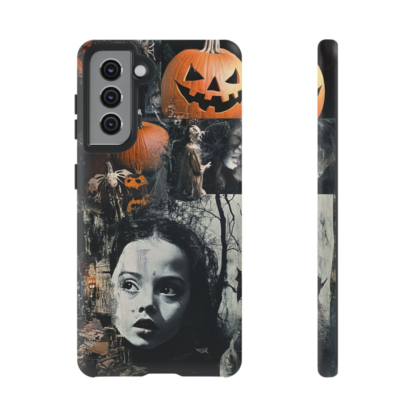 Vintage Halloween Collage Wednesday Goth Style Jackolantern Spooky Phone Cover