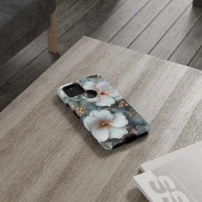 White Flower on Marble Stone  Phone Case