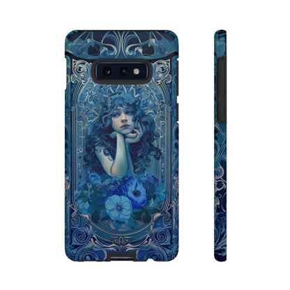 Blue Floral Art Nouveau Style Phone Case