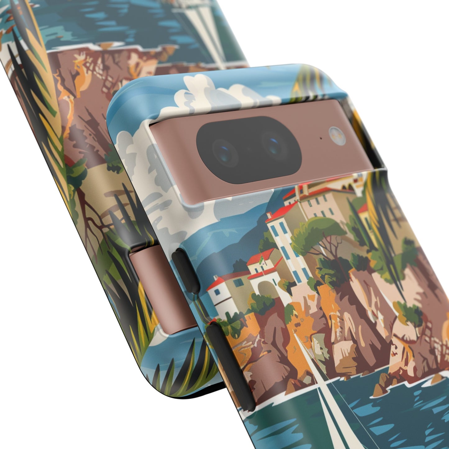 Midcentury French Riviera Sailboat Painting Phone Case