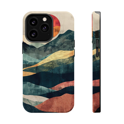 Retro iPhone Case Mountain Sunset MagSafe Phone Case