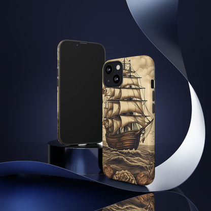 Vintage Tattoo Style Pirate Ship Phone Case