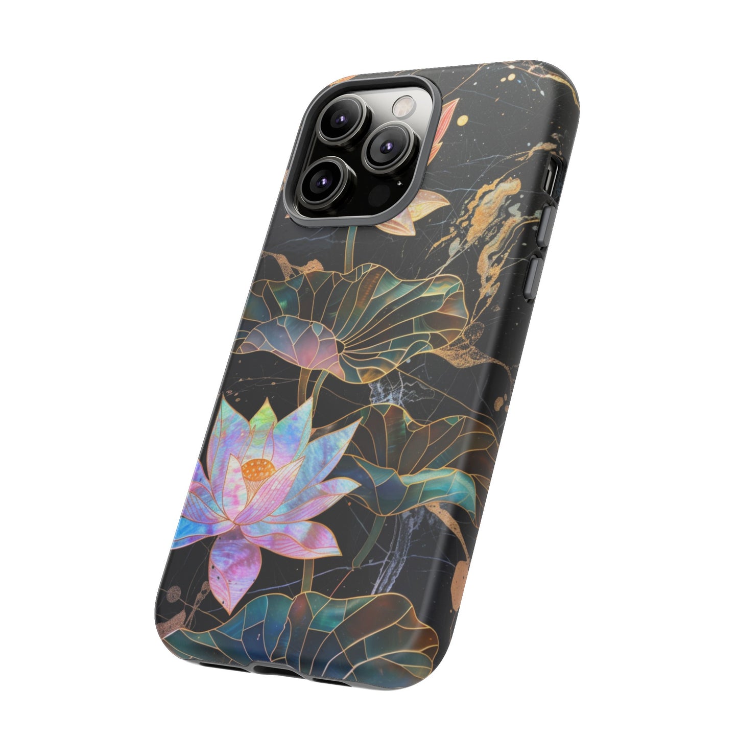 Zen Stained Glass Lotus Floral Design Phone Case