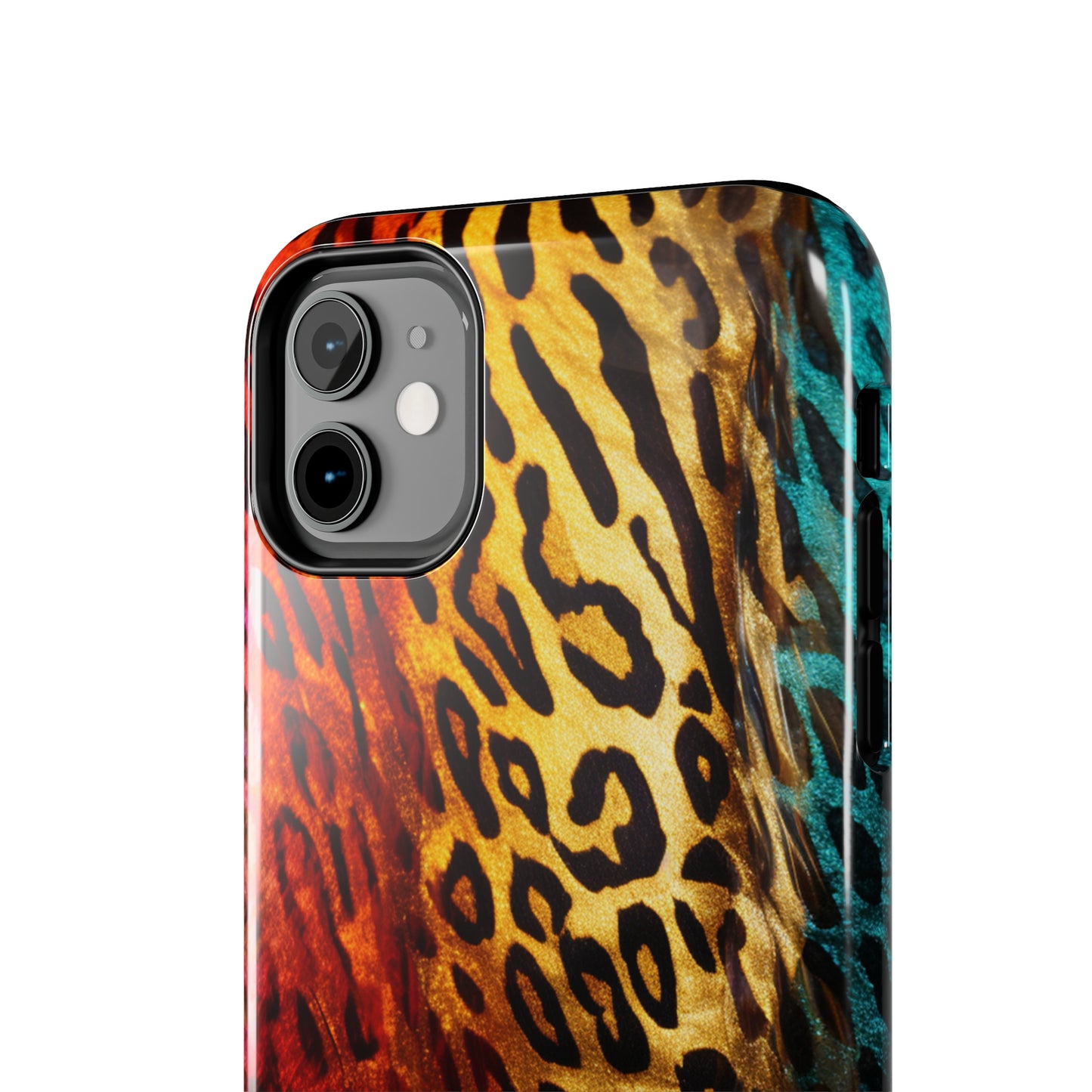 Kaleidoscopic Wild: Psychedelic Rainbow Leopard Print | Dazzling iPhone Case