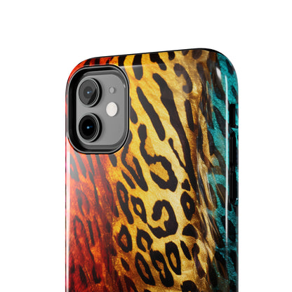 Kaleidoscopic Wild: Psychedelic Rainbow Leopard Print | Dazzling iPhone Case