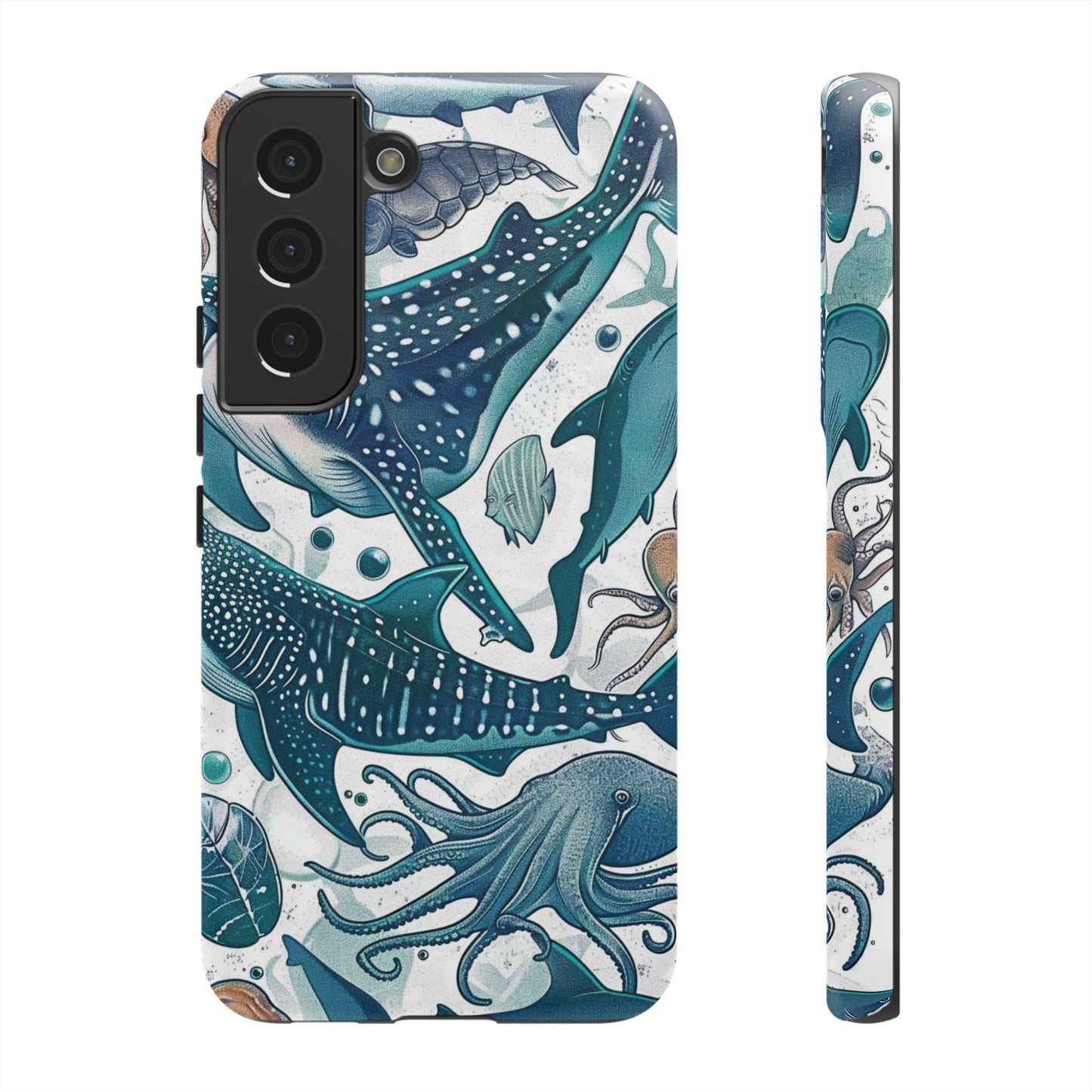 Undersea World Shark, Turtle, Manta Ray Phone Case