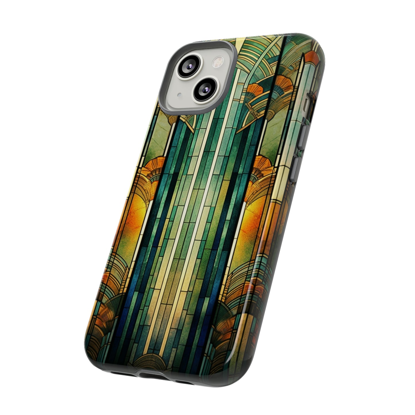 Art Deco Stained Glass floral Phone Case for iPhone 15, 14, Pro Max, 13, 12 & Samsung Galaxy S23, S22, S21, Google Pixel