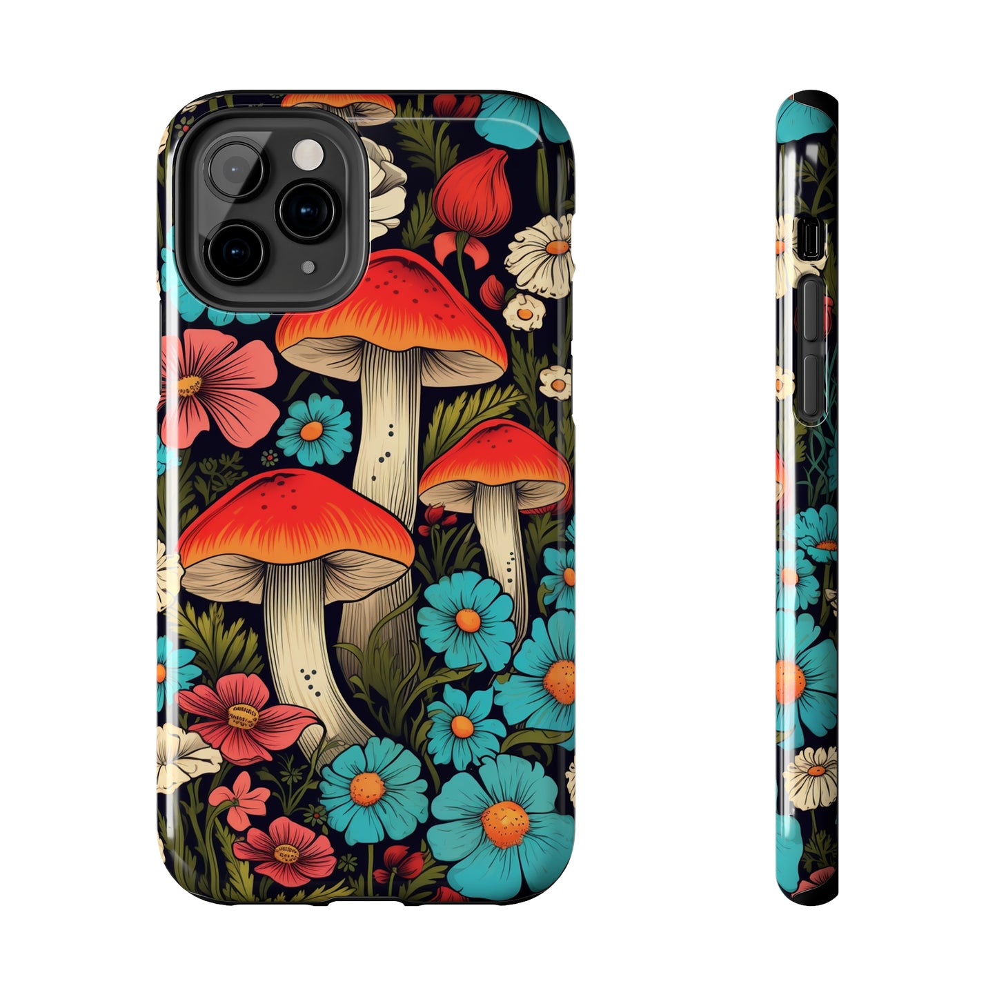 Psychedelic Retro Mushrooms iPhone case | Dive into Vintage Vibes