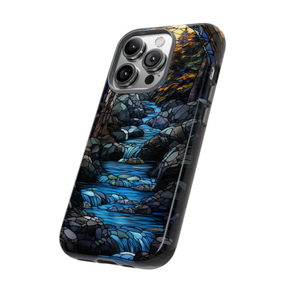 Stained Glass Stone Bridge and River Art Phone Case