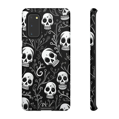 Join the Goth Side: Black Skull Floral Print | Mystical Elegance Case for iPhone, Samsung Galaxy, and Google Pixel