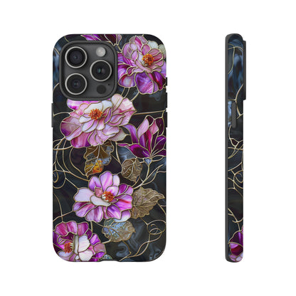 Magenta Color Floral Stained Glass Phone Case