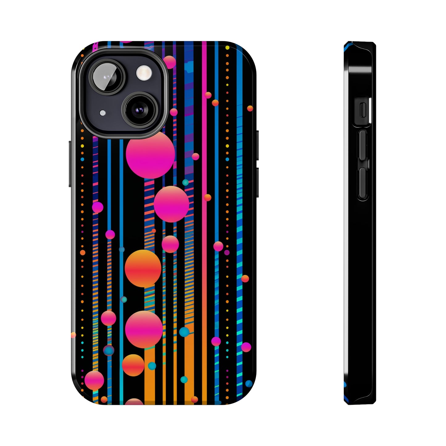 Experience a Blast from the Past: Retro Psychedelic Bubbles Tough Case for Apple iPhone Models