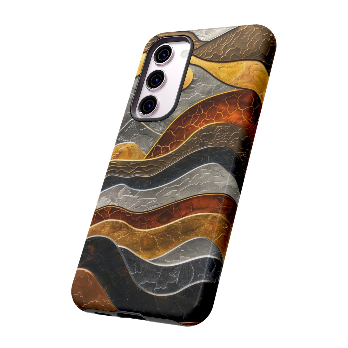 Abstract Gold and Silver Mountain Design Phone Case